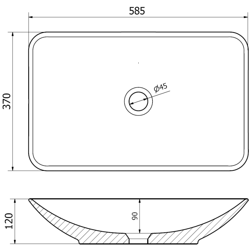 Mexen Avila umywalka nablatowa 58 x 37 cm, biała - 21115500
