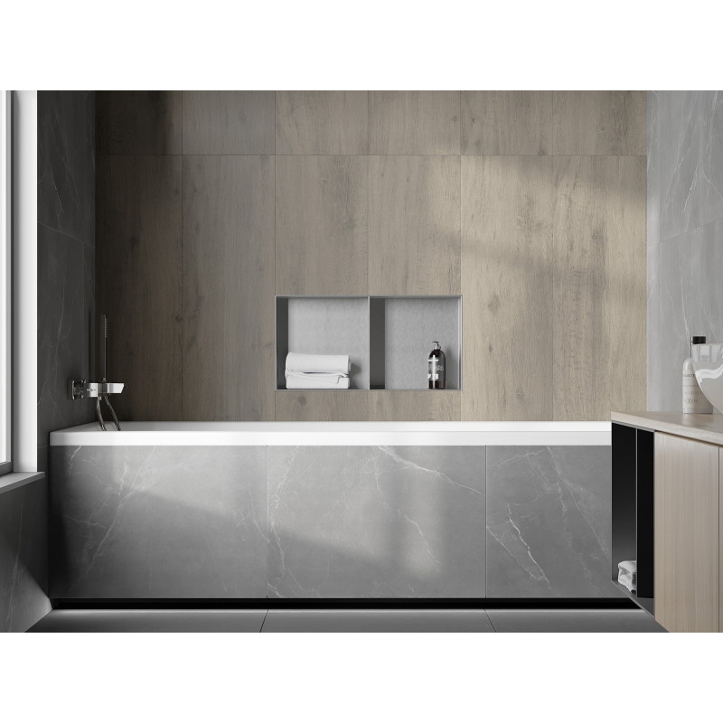 Mexen X-Wall-NR półka wnękowa bez kołnierza z półką 60 x 30 cm, inox - 1911603010S
