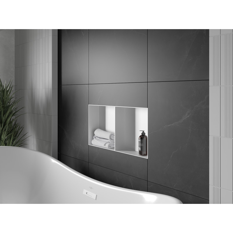 Mexen X-Wall-NR półka wnękowa bez kołnierza z półką 60 x 30 cm, biały - 1921603010S