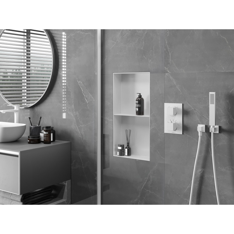 Mexen X-Wall-NR półka wnękowa bez kołnierza z półką 60 x 30 cm, biały - 1921603010S