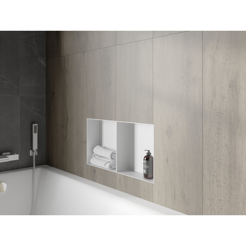 Mexen X-Wall-NR półka wnękowa bez kołnierza z półką 60 x 30 cm, biały - 1921603010S