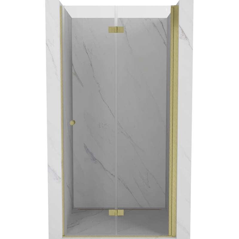 Mexen Mist-F drzwi prysznicowe składane prawe 60 cm, transparent, złote - 8A6-060-000-50-00-P