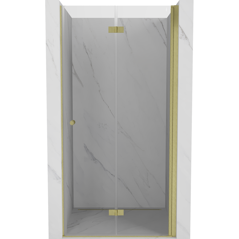 Mexen Mist-F drzwi prysznicowe składane prawe 75 cm, transparent, złote szczotkowane - 8A6-075-000-55-00-P