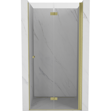 Mexen Mist-F drzwi prysznicowe składane prawe 90 cm, transparent, złote szczotkowane - 8A6-090-000-55-00-P