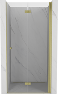 Mexen Mist-F drzwi prysznicowe składane prawe 90 cm, transparent, złote szczotkowane - 8A6-090-000-55-00-P