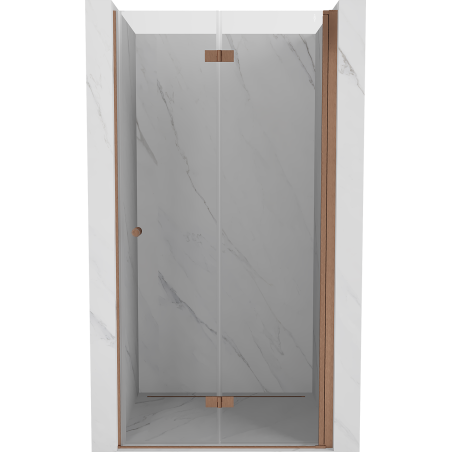Mexen Mist-F drzwi prysznicowe składane prawe 70 cm, transparent, miedź szczotkowana - 8A6-070-000-65-00-P
