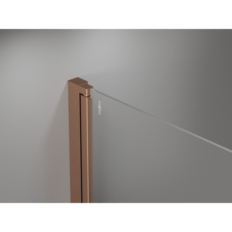 Mexen Mist-F drzwi prysznicowe składane prawe 75 cm, transparent, miedź szczotkowana - 8A6-075-000-65-00-P