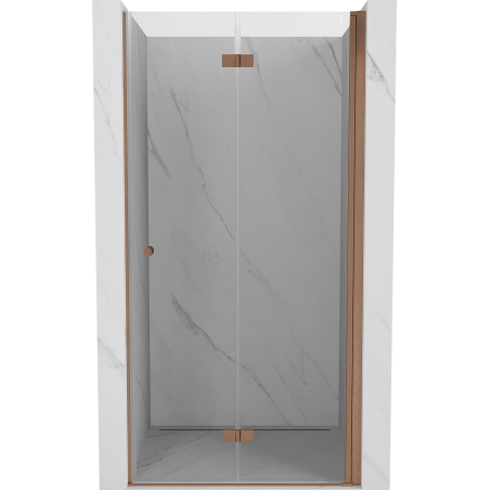 Mexen Mist-F drzwi prysznicowe składane prawe 80 cm, transparent, miedź szczotkowana - 8A6-080-000-65-00-P