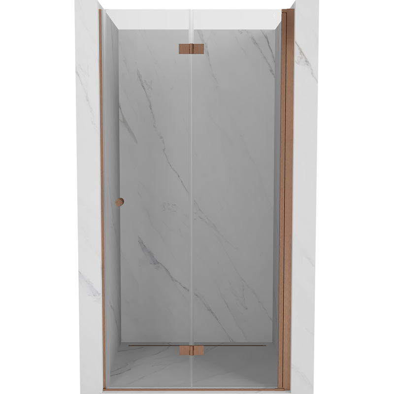 Mexen Mist-F drzwi prysznicowe składane prawe 120 cm, transparent, miedź szczotkowana - 8A6-120-000-65-00-P