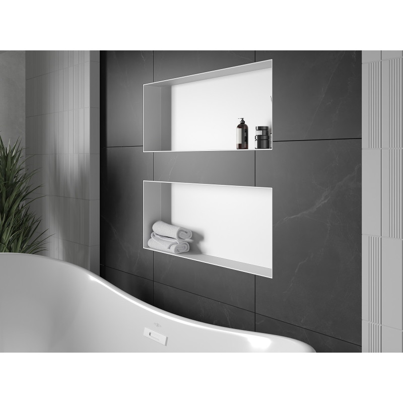 Mexen X-Wall-NR półka wnękowa bez kołnierza 75 x 30 cm, biała - 1921753010