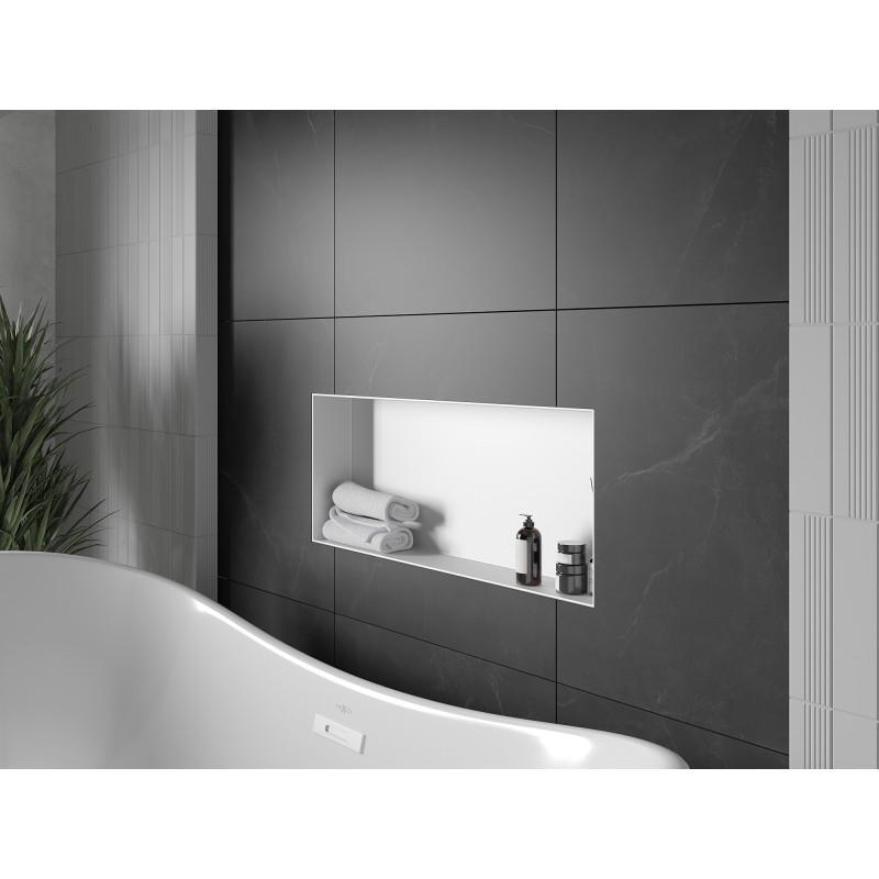 Mexen X-Wall-NR półka wnękowa bez kołnierza 75 x 30 cm, biała - 1921753010