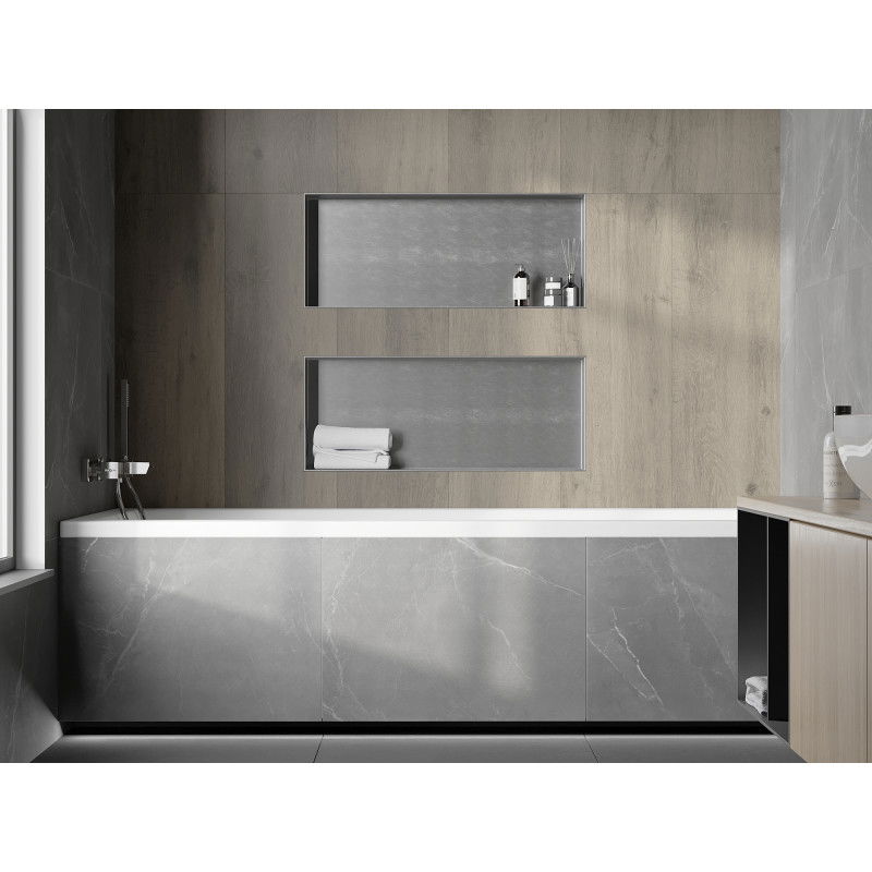 Mexen X-Wall-NR półka wnękowa bez kołnierza 75 x 30 cm, inox - 1911753010