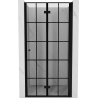 Mexen Mist-F drzwi prysznicowe składane prawe 80 cm, czarna kratka, czarne - 8A6-080-000-70-77-P