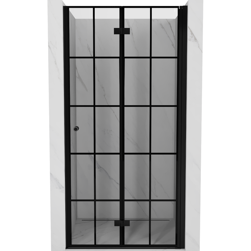 Mexen Mist-F drzwi prysznicowe składane prawe 100 cm, czarna kratka, czarne - 8A6-100-000-70-77-P
