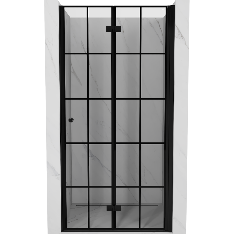 Mexen Mist-F drzwi prysznicowe składane prawe 110 cm, czarna kratka, czarne - 8A6-110-000-70-77-P
