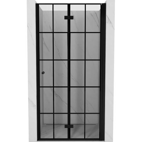 Mexen Mist-F drzwi prysznicowe składane prawe 120 cm, czarna kratka, czarne - 8A6-120-000-70-77-P