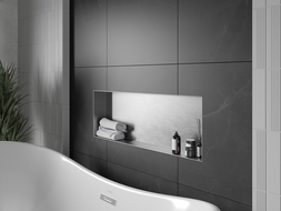 Mexen X-Wall-NR półka wnękowa bez kołnierza 90 x 30 cm, inox - 1911903010