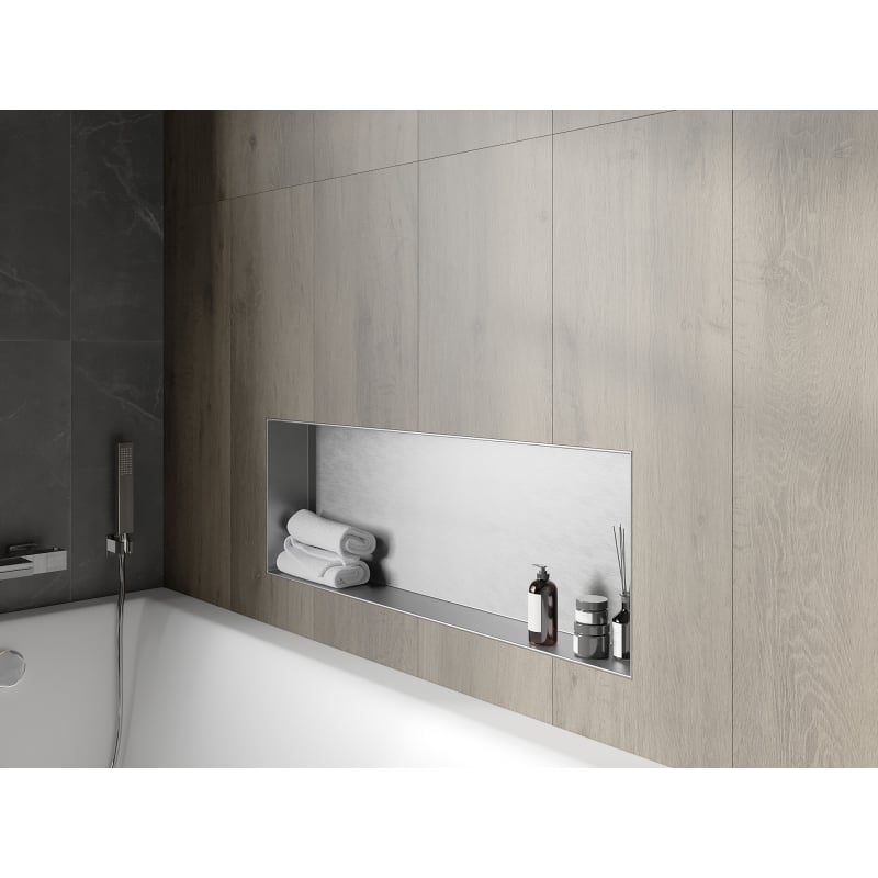 Mexen X-Wall-NR półka wnękowa bez kołnierza 90 x 30 cm, inox - 1911903010