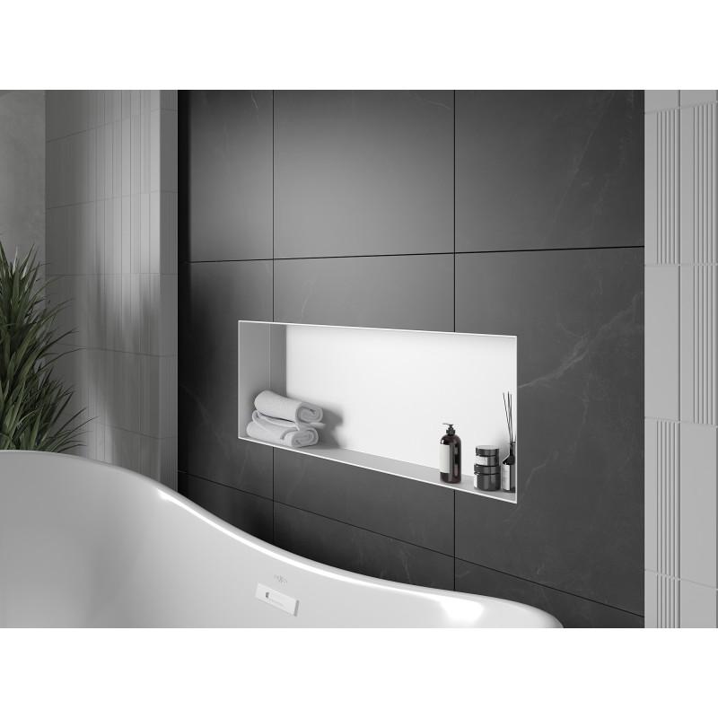 Mexen X-Wall-NR półka wnękowa bez kołnierza 90 x 30 cm, biała - 1921903010