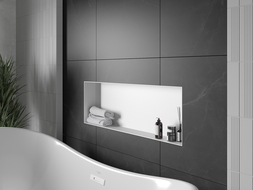 Mexen X-Wall-NR półka wnękowa bez kołnierza 90 x 30 cm, biała - 1921903010