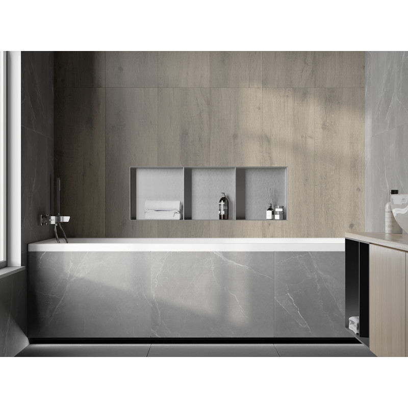 Mexen X-Wall-NR półka wnękowa bez kołnierza z półką 90 x 30 cm, inox - 1911903010S