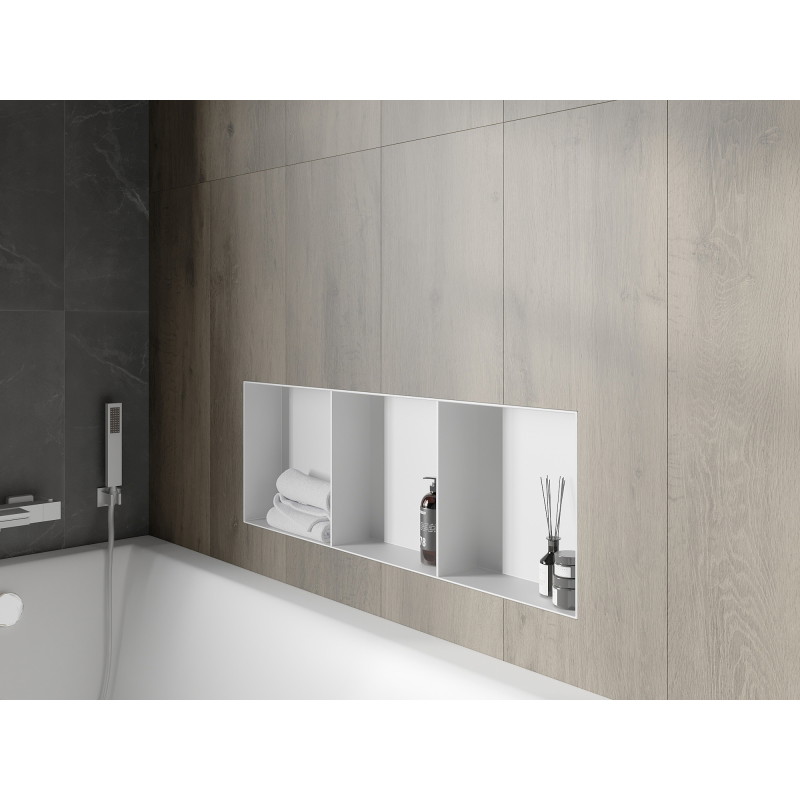 Mexen X-Wall-NR półka wnękowa bez kołnierza z półką 90 x 30 cm, biała - 1921903010S