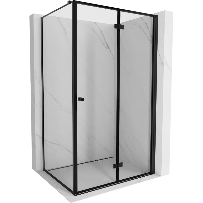 Mexen Mist-F kabina prysznicowa składana prawa 80 x 85 cm, czarna ramka, czarna - 8A6T-080-085-70-70-P
