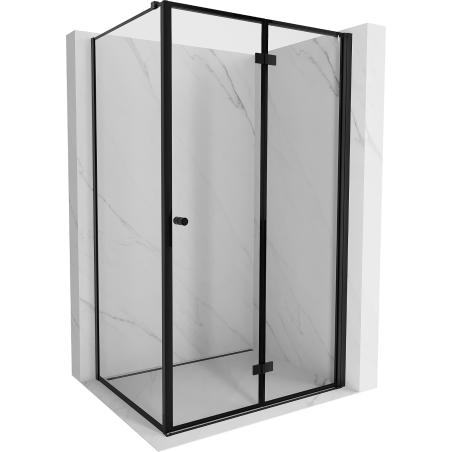 Mexen Mist-F kabina prysznicowa składana prawa 90 x 95 cm, czarna ramka, czarna - 8A6T-090-095-70-70-P