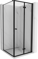 Mexen Mist-F kabina prysznicowa składana prawa 100 x 100 cm, czarna ramka, czarna - 8A6T-100-100-70-70-P