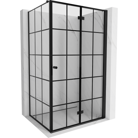 Mexen Mist-F kabina prysznicowa składana prawa 70 x 80 cm, czarna kratka, czarna - 8A6T-070-080-70-77-P