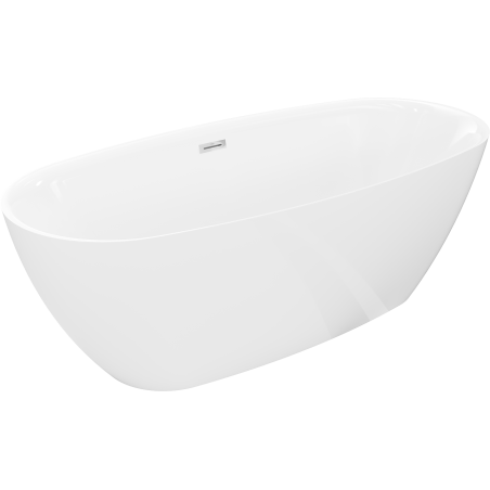Mexen Luvo Slim wanna wolnostojąca 170 x 75 cm, biała, przelew chrom - 52801707500-01