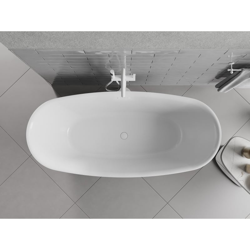 Mexen Luvo Slim wanna wolnostojąca 170 x 75 cm, biała, przelew biały - 52801707500-20