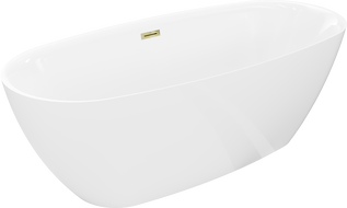 Mexen Luvo Slim wanna wolnostojąca 170 x 75 cm, biała, przelew złoty - 52801707500-50