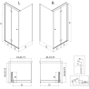 Mexen Mist-F kabina prysznicowa składana prawa 100 x 90 cm, czarna kratka, czarna - 8A6T-100-090-70-77-P