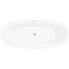 Mexen Luvo Slim wanna wolnostojąca 170 x 75 cm, biała, przelew złoty szczotkowany - 52801707500-55