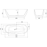 Mexen Luvo Slim wanna wolnostojąca 170 x 75 cm, biała, przelew różowe złoto - 52801707500-60