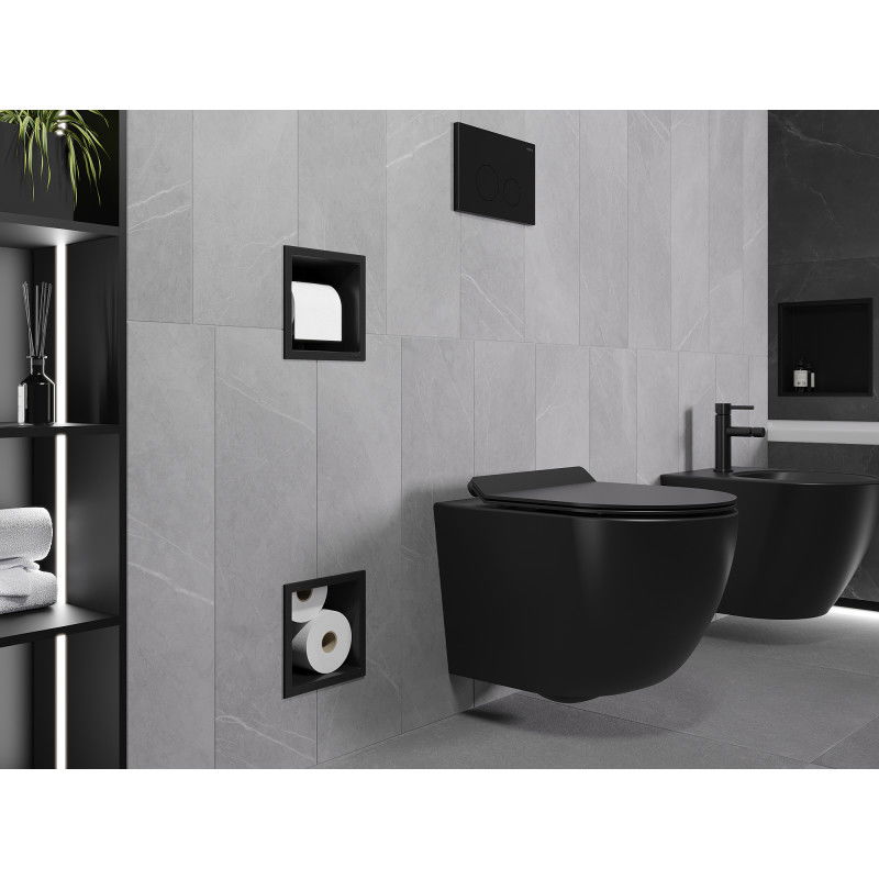 Mexen X-Wall-BP uchwyt na papier toaletowy z magazynkiem, czarny - 1974