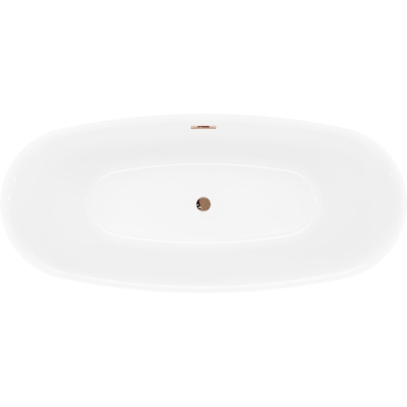 Mexen Luvo Slim wanna wolnostojąca 170 x 75 cm, biała, przelew różowe złoto - 52801707500-60