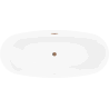 Mexen Luvo Slim wanna wolnostojąca 170 x 75 cm, biała, przelew różowe złoto - 52801707500-60