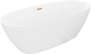 Mexen Luvo Slim wanna wolnostojąca 170 x 75 cm, biała, przelew różowe złoto - 52801707500-60