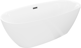 Mexen Luvo Slim wanna wolnostojąca 170 x 75 cm, biała, przelew czarny - 52801707500-70