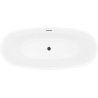 Mexen Luvo Slim wanna wolnostojąca 170 x 75 cm, biała, przelew czarny - 52801707500-70