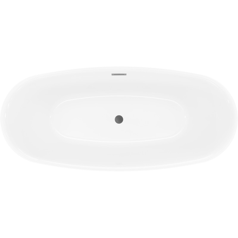 Mexen Luvo Slim wanna wolnostojąca 170 x 75 cm, biała, przelew gun metal - 52801707500-95