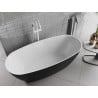 Mexen Luvo Slim wanna wolnostojąca 170 x 75 cm, biała/czarna, przelew biały - 52801707575-20