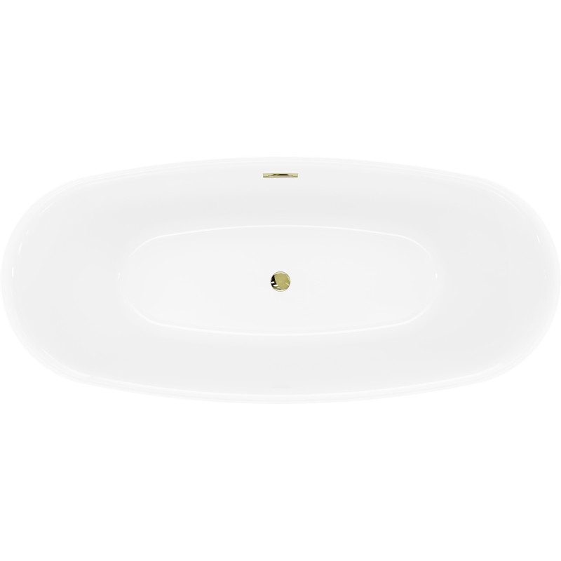 Mexen Luvo Slim wanna wolnostojąca 170 x 75 cm, biała/czarna, przelew złoty - 52801707575-50