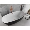 Mexen Luvo Slim wanna wolnostojąca 170 x 75 cm, biała/czarna, przelew różowe złoto - 52801707575-60
