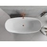Mexen Luvo Slim wanna wolnostojąca 170 x 75 cm, biała/czarna, przelew różowe złoto - 52801707575-60