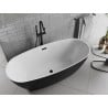 Mexen Luvo Slim wanna wolnostojąca 170 x 75 cm, biała/czarna, przelew czarny - 52801707575-70