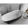 Mexen Luvo Slim wanna wolnostojąca 170 x 75 cm, biała/czarna, przelew gun metal- 52801707575-95