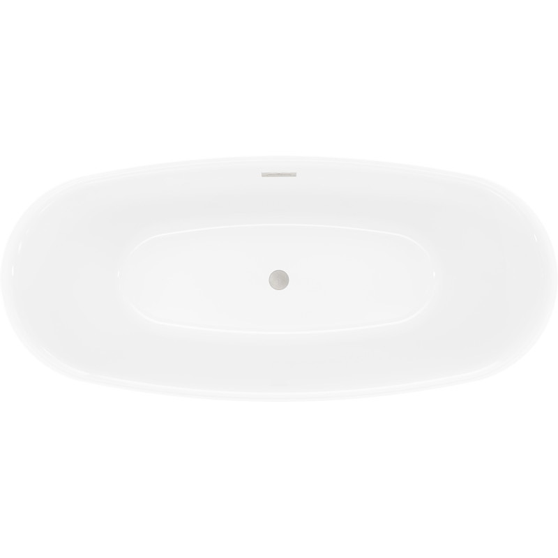 Mexen Luvo Slim wanna wolnostojąca 170 x 75 cm, biała/czarna, przelew nikiel szczotkowany - 52801707575-97